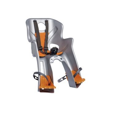 Детское велокресло на руль BELLELLI Rabbit HandleFix переднее, до 15кг, серебряное, 01RBT00007 Детское велокресло на руль BELLELLI Rabbit HandleFix переднее, до 15кг, серебряное, 01RBT00007Детское велокресло<br>Находка для тех, кто хочет совместить адреналин от вело прогулки с уютом и теплом времени, проведенного с семьей. Теперь не нужно выбирать и отказываться от того, что Вы любите. Ведь теперь можно заниматься любимым делом - кататься на велосипеде, находясь с любимым человечком - своим малышом! А об организации этого незабываемого досуга позаботилась итальянская компания Bellelli. Переднее велосипедное кресло BELLELLI Rabbit HandleFix - это вещь, объединяющая Ваши желания. Установите это кресло на рулевую трубу Вашего велосипеда, посадите в него своего ребенка, закрепив ремни безопасности, и наслаждайтесь вело прогулкой вместе со своим малышом! Ему будет как же интересно, как и Вам, поскольку ему откроется весь обзор городских или загородных пейзажей. А Вам, в свою очередь, велосипедное кресло не доставит никаких неудобств. Конструкторы позаботились о том, чтобы Вы могли чувствовать себя уверенно, управляя велосипедом, положение Вашего тела останется таким, как будто Вы катаетесь без вело кресла. Сидеть в кресле Bellelli Rabbit HandleFix максимально комфортно! Оно достаточно просторное, с мягкой вставкой, вентилируемой спинкой и регулируемыми подставками под ножки. Возможно, Ваш малыш даже вздремнет на таком удобном сидении! Внимание: -Велосипедом, на котором установлено детское кресло, должен управлять опытный пользователь! -Велокресло не может устанавливаться на велосипеды с квадратной трубой рамы и на велосипеды с задней амортизацией. -Используйте защитные средства во время катания на велосипеде (шлем/наколенники!). Велокресло переднее BELLELLI Rabbit HandleFix: Материал: пластик (легко мыть). Мягкая подушка: съёмная, перфорированная ткань (можно стирать). Материал деталей крепления: сталь. Тип крепления Handlefix: это крепление на рулевую трубу. Максимальная нагрузка: до 15 кг. Примерный возраст ребёнка: до 3-4 лет. Диаметр трубы взрослого велосипеда: от 21 до 26 мм, от 25 до 34 мм. Расстояние в месте привариваня труб переднего треугольника к рулевой стойке: не меньше 10 см. Тип крепления: на рулевую трубу рамы велосипеда. Регулировка платформы для ног: есть (пресекает контакт с колесом велосипеда). Регулировка ремней: есть. Вентиляционные отверстия в области спины: есть. В комплекте: крепления. Цвет: серебро. Цвет подушки: оранжевый. Страна - производитель: Италия. Европейский сертификат качества TUV. Стандарт безопасности: EN 14344.<br>