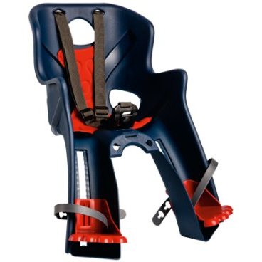 Детское велокресло на руль BELLELLI Rabbit HandleFix переднее, до 15кг, тёмно-синее, 01RBT00005 Детское велокресло на руль BELLELLI Rabbit HandleFix переднее, до 15кг, тёмно-синее, 01RBT00005Детское велокресло<br>Находка для тех, кто хочет совместить адреналин от вело прогулки с уютом и теплом времени, проведенного с семьей. Теперь не нужно выбирать и отказываться от того, что Вы любите. Ведь теперь можно заниматься любимым делом - кататься на велосипеде, находясь с любимым человечком - своим малышом! А об организации этого незабываемого досуга позаботилась итальянская компания Bellelli. Переднее велосипедное кресло BELLELLI Rabbit HandleFix - это вещь, объединяющая Ваши желания. Установите это кресло на рулевую трубу Вашего велосипеда, посадите в него своего ребенка, закрепив ремни безопасности, и наслаждайтесь вело прогулкой вместе со своим малышом! Ему будет как же интересно, как и Вам, поскольку ему откроется весь обзор городских или загородных пейзажей. А Вам, в свою очередь, велосипедное кресло не доставит никаких неудобств. Конструкторы позаботились о том, чтобы Вы могли чувствовать себя уверенно, управляя велосипедом, положение Вашего тела останется таким, как будто Вы катаетесь без вело кресла. Сидеть в кресле Bellelli Rabbit HandleFix максимально комфортно! Оно достаточно просторное, с мягкой вставкой, вентилируемой спинкой и регулируемыми подставками под ножки. Возможно, Ваш малыш даже вздремнет на таком удобном сидении! Внимание: -Велосипедом, на котором установлено детское кресло, должен управлять опытный пользователь! -Велокресло не может устанавливаться на велосипеды с квадратной трубой рамы и на велосипеды с задней амортизацией. -Используйте защитные средства во время катания на велосипеде (шлем/наколенники!). Велокресло переднее BELLELLI Rabbit HandleFix: Материал: пластик (легко мыть). Мягкая подушка: съёмная, перфорированная ткань (можно стирать). Материал деталей крепления: сталь. Тип крепления Handlefix: это крепление на рулевую трубу. Максимальная нагрузка: до 15 кг. Примерный возраст ребёнка: до 3-4 лет. Диаметр трубы взрослого велосипеда: от 21 до 26 мм, от 25 до 36 мм. Расстояние в месте привариваня труб переднего треугольника к рулевой стойке: не меньше 10 см. Тип крепления: на рулевую трубу рамы велосипеда. Регулировка платформы для ног: есть (пресекает контакт с колесом велосипеда). Регулировка ремней: есть. Вентиляционные отверстия в области спины: есть. В комплекте: крепления. Цвет: темно-синий. Цвет подушки: красный. Страна - производитель: Италия. Европейский сертификат качества TUV. Стандарт безопасности: EN 14344.<br>