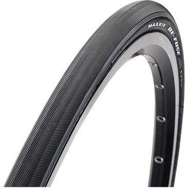 Покрышка Maxxis Re-Fuse, 700x23C, 60 TPI, 62a, шоссе, TB86336000 Покрышка Maxxis Re-Fuse, 700x23C, 60 TPI, 62a, шоссе, TB86336000Велопокрышки<br>Re-Fuse – это самая популярная покрышка для тренировок и повседневной езды. Re-Fuse готова проехать многие километры по любым дорогам.<br><br>Особенности:<br><br>Слик с протектором в форме бриллианта<br>Защита от проколов Silkworm<br>Размер: 700x23c<br>Плотность корда: 60 TPI<br>Тип корда: складной<br>Максимальное давление: 120 PSI<br>Жесткость резины: 62a<br>Вес: 295г<br>