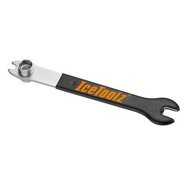 Ключ педальный Ice Toolz, 10мм/15мм, 14*15мм, для кареточных болтов, Сr-Mo сталь, 34A2 Ключ педальный Ice Toolz, 10мм/15мм, 14*15мм, для кареточных болтов, Сr-Mo сталь, 34A2Велоинструменты<br>10мм рожковый ключ, 15мм педальный ключ, 14мм и 15мм торцевые ключи для кареточных болтов, Cr-Mo сталь.<br>