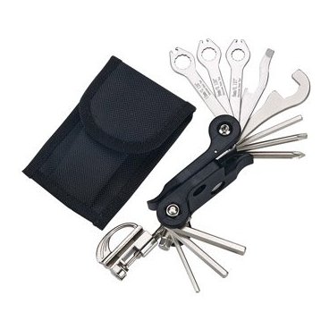 Мини-набор Ice Toolz Pocket-22, складной, 22 инструментов, с чехлом, 91A4 Мини-набор Ice Toolz Pocket-22, складной, 22 инструментов, с чехлом, 91A4Велоинструменты<br>Карманный набор инструментов Pocket-22 с чехлом: набор шестигранников 3x4x5x6x8mm, отвертка +/-, ключ-звезда Т-25, гаечные ключи 8x9x10мм, педальный ключ 15мм, ключи для спиц 0.127x0.130x0.136 и 12x13x14x15G, инструмент для цепи (Shimano® 7, 8, 9, 10-ск) бортировочная лопатка, открывалка для бутылок. Вес 266 гр.<br>
