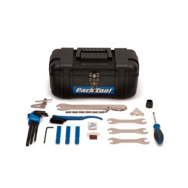 Набор инструментов Park Tool SK-2, 15 предметов, домашний механик, c ящиком , PTLSK-2 Набор инструментов Park Tool SK-2, 15 предметов, домашний механик, c ящиком , PTLSK-2Велоинструменты<br>Идеальное сочетание инструментов, чтобы помочь начинающему механику чистый, настраивать, и производить легкий ремонт велосипеда.<br><br>Kлюч для цепи Park Tool CT-5<br>Конусный ключ 13/14 мм<br>Конусный ключ 15/16 мм<br>Конусный ключ 17/18 мм<br>Hасадка для снятия стопорного кольца<br>Hабор для ремонта проколов<br>Щетка для чистки кассеты<br>Ключ-хлыст для снятия звездочек<br>Компактный набор точных шестигранных ключей<br>Отвертка крестовая <br>Ниппельный ключ<br>Монтажки<br>