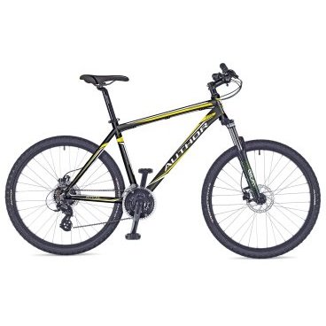 Горынй велосипед AUTHOR Rival 2017 Горынй велосипед AUTHOR Rival 2017Горные (MTB)<br>AUTHOR RIVAL 2017<br><br><br><br><br><br>Общие характеристики<br><br><br>Модель<br>2017 года<br><br><br>Тип<br>для взрослых<br><br><br>Область применения<br>горный, MTB<br><br><br>Рама, вилка<br><br><br>Материал рамы<br>аллюминий<br><br><br>Амортизация<br>Hard tail (с амортизационной вилкой)<br><br><br>Наименование мягкой вилки<br>RST Gila 27.5 T<br><br><br>Ход вилки<br>100 мм<br><br><br>Рулевая колонка<br>PRESTINE Integrated 1-1/8<br><br><br>Колеса<br><br><br>Диаметр колес<br>27.5 дюймов<br><br><br>Наименование покрышек<br>AUTHOR Rocket 27.5 x 2.10<br><br><br>Наименование ободов<br>AUTHOR Xenon 27.5 32 holes<br><br><br>Торможение<br><br><br>Наименование переднего тормоза<br>TEKTRO (6 rotors)<br><br><br>Тип переднего тормоза<br>дисковый механический <br><br><br>Наименование заднего тормоза<br>TEKTRO (6 rotors)<br><br><br>Тип заднего тормоза<br>дисковый механический<br><br><br>Трансмиссия<br><br><br>Количество скоростей<br>24<br><br><br>Наименование заднего переключателя<br>SHIMANO TX800<br><br><br>Наименование переднего переключателя<br>SHIMANO TX800<br><br>Наименование манеток<br>SHIMANO<br><br><br>Наименование каретки<br>VP COMP cartridge<br><br><br>Наименование кассеты<br>SHIMANO HG200-8 12-32<br><br><br>Количество звезд в кассете<br>8<br><br><br>Система<br>PROWHEEL 42-34-24 teeth 170 mm cranks<br><br><br>Конструкция педалей<br>классические<br><br><br>Руль<br><br><br>Конструкция руля<br>изогнутый<br>