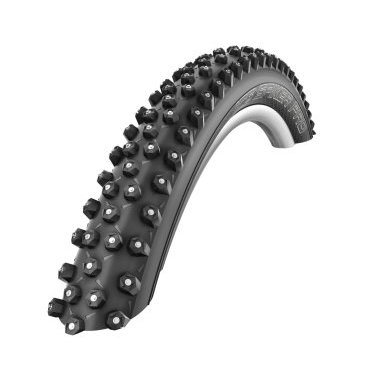 Велопокрышка SCHWALBE Ice Spiker Pro 26x2.10 (54-559), RaceG\Winter\361 шип, MTB, черная, 11100937 Велопокрышка SCHWALBE Ice Spiker Pro 26x2.10 (54-559), RaceG\Winter\361 шип, MTB, черная, 11100937Велопокрышки<br>Лучшая зимняя резина от Schwalbe. Еще боле лёгкая, быстрая и цепкая шина. 361 шип гарантирует непревзойдённое сцепление на заснеженных и обледенелых трассах. Наконечник шипа выполнен из карбида вольфрама на алюминиевой основе что позволяет продлевает жизнь шипов. Эта фолдинговая шина весит всего лишь 695 грамм! Это легче, чем большинство обычных нешипованных покрышек. Ice Spiker PRO - бескомпромиссная шина для ценителей настоящего зимнего Фрирайда! Подходит для использования без камер.<br>Характеристики:<br><br>Размер: 54-559 (26 x 2.10)<br>Давление: 2.00 - 4.00 Bar (30 - 55 psi)<br>Нагрузка: 100 кг.<br>Корд: Фолдинг<br>Компаунд: Winter (компаунд для зимних шипованных шин)<br>Версия: RaceGuard (двойной слой нейлонового волокна, хорошая защита для легких спортивных покрышек)<br>EPI: 67<br>К-тво шипов: 361 шт.<br>Вес: 695 грамм.<br>Цвет: черный.<br>