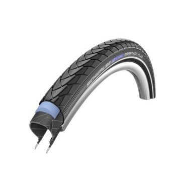 Велопокрышка Schwalbe Marathon Plus 26х1,35 (35-559), SmartG\Endur, 11100760 Велопокрышка Schwalbe Marathon Plus 26х1,35 (35-559), SmartG\Endur, 11100760Велопокрышки<br>Шины для тех, кто хочет ездить по битым стеклам и не задумываться о проколах!<br>Уникальный слой защиты от проколов SmartGuard сделан из специальной упругой резины, которая особенно хорошо сопротивляется проникновению колючек и острых камешков. Даже кнопка не может проникнуть через этот защитный слой. В центральной части протектора толщина этого защитного слоя 5 мм.!!!<br>Защитный слой SmartGuard практически не увеличивает сопротивление качению. Шина MARATHON PLUS катится также легко, как и шины без защитного слоя.<br>Шина для каждодневного городского катания без проколов.<br>Шина пригодна для использования на электро велосипедах с макс. скоростью 50 км/ч.<br><br><br>Характеристики<br><br>Назначение: Город, Туризм<br>Протектор: HS440, полуслик<br>TPI: 67<br>Корд:<br>Размер: 26x1.35 (35-559)<br>Материал/Версия: SmartGuard/ Endurance<br>Давление: 3.0-5.0 Bar 65-100 PSI<br>Вес: 775г<br>Цвет: Black-Reflex (Черный с светоотражающей полосой)<br>Нагрузка: 85кг на одно колесо.<br>