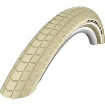 Велопокрышка Schwalbe Big Ben 26x2.15 (55-559). K-Guard\SBC, 11100559 Велопокрышка Schwalbe Big Ben 26x2.15 (55-559). K-Guard\SBC, 11100559Велопокрышки<br>Комфортная шина для прогулок по городу с отличными ездовыми характеристиками.<br><br>Пригодны для использования на электро велосипедах с мак. скоростью 50 км/ч.<br>Характеристики<br><br>Назначение: Туризм, город<br>Протектор: HS439, слик<br>TPI: 50<br>Каркас: проволочный<br>Боковина: Twin<br>Защита: KevlarGuard<br>Размер: 26x2.15 (55-559)<br>Материал/Версия:<br>Давление: 2.0-4.0 Bar, 30-55 PSI<br>Компаунд: SBC <br>Вес: 910<br>Цвет: Creme-Reflex (Кремовый с светоотражающей полосой)<br>Нагрузка:128кг.<br>