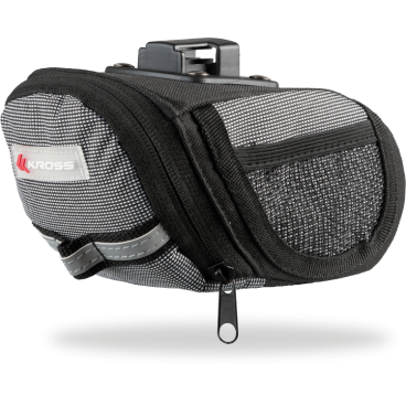 Сумка подседельная для велосипеда Kross BAG 200, 16*9*9.5cm, черно-серая, T4CTO000128 Сумка подседельная для велосипеда Kross BAG 200, 16*9*9.5cm, черно-серая, T4CTO000128Велосумки<br>Сумка с системой быстрого монтажа. Оснащена отражающей лентой, имеющую<br>видимость, а также два боковых кармана сделаных из сетки.<br> Характеристики <br>Материал: водонепроницаемый Полиэстер 600D<br>Система крепления: Clip system<br>Дополнительные сведения:<br>- светоотражающая лента<br>- ремень для крепления заднего индикатора<br>- два боковых кармана из сетки<br>Размер: 16x9x9,5 см<br>Вес: 150 г<br>