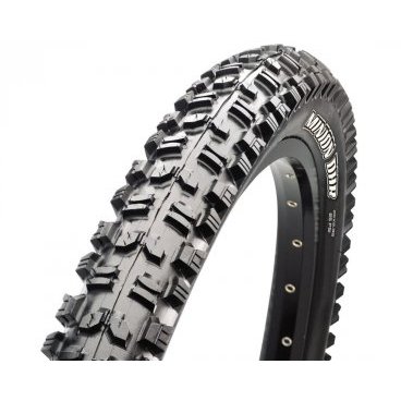 Покрышка на велосипед, Maxxis Minion DH Rear, 26x2.35, 60DW ST/42a, TB73555000 Покрышка на велосипед, Maxxis Minion DH Rear, 26x2.35, 60DW ST/42a, TB73555000Велопокрышки<br>Minion DHR это покрышка только для установки на заднее колесо. Покрышка отлично тормозит, благодаря большим поперечным шипам, что делает ее незаменимой на трассах с большим уклоном и частыми торможениями. Невероятное сцепление со всеми видами сухих грунтов, а так же фирменный двойной корд, спасающий от пробоев, делает покрышку незаменимой при катании в горах.<br><br><br> Характеристики <br>Размер: 26x2.35<br>Двухслойная<br>Компаунд: 60a, 42a<br>Корд: 60 TPI, стальной<br>Вес: 1120 грамм<br>