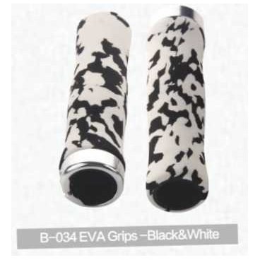 Грипсы для руля Kivi, Eva, черно-белый, B-034 Грипсы для руля Kivi, Eva, черно-белый, B-034Ручки и Рога<br>Грипсы для руля Kivi, Eva<br>Грипсы - ручки руля, т.е. насадки на концы руля велосипеда.<br>Цвет: черно-белый<br>Артикул: B-034<br>