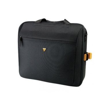 Сумка на багажник Topeak MTX Office Bag, чехол от дождя, черный, TC2801B Сумка на багажник Topeak MTX Office Bag, чехол от дождя, черный, TC2801BВелосумки<br>Сумка для ноутбука с множеством отделений. Устанавливается на багажники Topeak серии MTX. Защищена жесткой пеной. Имеет наплечный ремень, ручку, светоотражающие элементы. Материал сумки устойчив к воде и образованию пятен. Чехол от дождя в комплекте. <br><br> Характеристики <br><br> Крепление сумки позволяет быстро её снимать/ставить на место<br> Материал: 600 Denier Polyester & EVA Foam<br> Емкость: вместит ноутбук с диагональю 17<br> Максимальный вес: 7.5кг<br> Размер: 44.5 х 35.5 х 14см<br> Вес: 1400г<br>