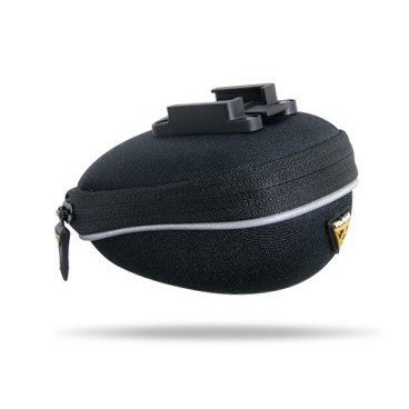 Велосумка под седло Topeak ProPack, микро, 0.3л, черный, TC2602B Велосумка под седло Topeak ProPack, микро, 0.3л, черный, TC2602BВелосумки<br>Устойчивая к плохим погодным условиям, маленькая сумочка под седло с плотной формой корпуса, благодаря специальному EVA материалу из 600D полиэстера. Подходит для перевозки самого необходимого в дороге: запасной камеры, монтажек, денег и набора шестигранников. <br> Характеристики <br> Материал товара:Полиэстер, EVA<br> Цвет:Черный<br> Водостойкость:Нет<br> Крепление:QuickClick (F25) на подседельный штырь<br> Вместимость:0.3 л<br> Дополнительно:Световозвращающая полоска 3M<br> Повышенная устойчивость к непогоде<br> Размеры:12.5 x 9 x 8 см<br> Вес товара:70 гр.<br> Вес в упаковке:100 г<br>