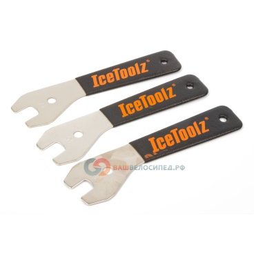 Ключ конусный Ice Toolz, набор 13/15/17мм, 47X3 Ключ конусный Ice Toolz, набор 13/15/17мм, 47X3Велоинструменты<br>Производитель: ICE TOOLZ. Комплект профессиональных конусных ключей на 13 x 15 x 17 мм. С его помощью можно будет без проблем отрегулировать люфт фактически в любых велосипедных втулках. Изготовлен данный комплект из особой инструментальной стали, которая хорошо противостоит износу.<br>