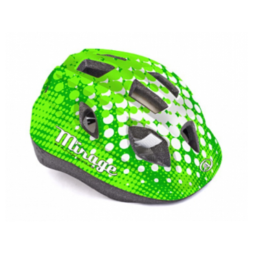 Велошлем детский Author Mirage Inmold, 48-54 cm, 12 отверстий, зелено-белый, с сеткой, 8-9089963 Велошлем детский Author Mirage Inmold, 48-54 cm, 12 отверстий, зелено-белый, с сеткой, 8-9089963Велошлемы<br>Велошлем детский Author Mirage Inmold 48-54cm <br><br>Легкий детский шлем, изготовленный по технологии In-mold. Система фиксации Fit помогает быстро отрегулировать шлем на голове ребенка. Большие вентиляционные отверстия позволяют пропускать свежий прохладный воздух, даже в самую жару, что дарит ребенку дополнительный комфорт.<br><br>Технология In-mold обеспечивает устойчивость и низкий вес.<br><br>Подушечки внутри шлема антибактериальные и их можно снимать, стирать.<br><br>12 вентиляционных отверстий обеспечивают превосходную вентиляцию (впереди есть сетка от насекомых).<br>Размер 48-54 см<br> Цвет: зелено-белый <br><br>Вес: 220г.<br>