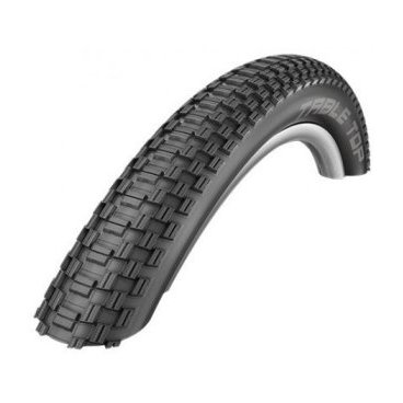 Покрышка SchwalbeTable Top, Dual\Perform, 26x2.25 (57-559), HS373 Покрышка SchwalbeTable Top, Dual\Perform, 26x2.25 (57-559), HS373Велопокрышки<br>Производитель: Schwalbe. Отличная покрышка для изощренных трюков в стиле Street & Dirt. Уникальный рисунок протектора, обеспечивает лучшее соотношение наката и сцепление в любых условиях. Аналогов такого протектора нет! Шина уверенно чувствует себя на сухой, и на влажной поверхности. Можно использовать на переднем и на заднем колесе.<br><br>Характеристики:<br><br> Размеры: 26x2.25 (57-559)<br> Давление: 2,0 - 4,0 атм. 30-55 psi<br> Нагрузка: 110 кг<br> Корд: стальной<br> Компаунд: Dual (отличное качество для интенсивного использования)<br> Версия: Performance (два различных компонента в компаунде для лучшего “поведения” шины)<br> EPI: 67<br> Вес: 670 грамм<br> Цвет: черный<br>