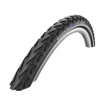 Покрышка SchwalbeLand Cruiser, K-Guard\SBC, 28x1.75 (47-622), HS450 Покрышка SchwalbeLand Cruiser, K-Guard\SBC, 28x1.75 (47-622), HS450Велопокрышки<br>Производитель: Schwalbe. Качественная универсальная покрышка. Рисунок протектора ориентирован для катания как по сухим грунтовым дорогам, так и по асфальтовому покрытию. Центральная дорожка непрерывная, что обеспечивает отменное качение по твёрдому покрытию, при этом боковые шипы включаются в активную работу когда резина попадает на мягкий грунт. Предусмотрена защита от проколов из слоя плотной резины, усиленного кевларовыми нитями. Обладая отличными эксплуатационными свойствами и невысокой ценой, данная шина стала очень популярной в кругах велолюбителейпри езде вне дороги.<br><br>Характеристики:<br><br> размер: 28x1.75 (47-622)<br> рекомендуемое давление: 30-65 psi (2,0-4,5 Bar)<br> Нагрузка: 110 кг.<br> корд: Wired ( стальной )<br> компаунд: SBC.<br> версия: KevlarGuard.<br> Боковина: Twin.<br> EPI: 50.<br> цвет: черный.<br> вес: 860 грамм.<br>