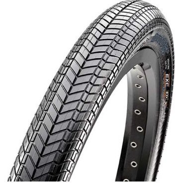 Велопокрышка Maxxis Grifter, 20x2.1, 120 TPI, Folding, DC 60a/62a, черная, TB30704600 Велопокрышка Maxxis Grifter, 20x2.1, 120 TPI, Folding, DC 60a/62a, черная, TB30704600Велопокрышки<br>Лучшая фристайловая покрышка Maxxis Grifter. Даже сложные элементы вам покажутся прогулкой в парке вместе с цепкой и надёжной Grifter. Складные борта и легкие материалы позволяют затрачивать минимум усилий на выполнение трюков. Высокое давление и протектор двойного компаунда позволяют вам приземляться под любым углом. Maxxis использовал эти и другие технологии, чтобы выпустить Grifter – пожалуй лучшую покрышку для фристайла всех времен. <br><br> Характеристики <br><br> EXO Protection - специальная тканевая проставка на боковых стенках, увеличивает абразивную стойкость и сопротивляемость к порезам и проколам для превосходной производительности.<br> Размер: 20х2.10<br> Плотность корда: 120 TPI<br> Тип корда: складной<br> Максимальное давление: 65 PSI<br> Жесткость резины: DC60a/62а<br> Вес: 655г<br>