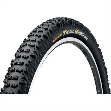 Велопокрышка Continental Trail King 2.4, 27.5x2.4, (1090гр.), черная, 01008970000 Велопокрышка Continental Trail King 2.4, 27.5x2.4, (1090гр.), черная, 01008970000Велопокрышки<br>Попадает в десятку благодаря превосходному сцеплению и неожиданно низкому сопротивлению качению. Подходит для преодоления длинных дистанций по различной местности. Благодаря выгодному соотношению цены и качества покрышки Trail King — это удачное приобретение для вашего горного велосипеда.<br><br>Центральный рисунок протектора в форме весла с глубокими канавками наклонен именно настолько, насколько требуется, чтобы обеспечить качение, превосходящее все ожидания, а благодаря открытым участкам рисунок не будет забиваться. Имеется достаточно ровной поверхности, чтобы устойчиво держаться на камнях и сложных маршрутах. Боковые шипы различной формы обеспечивают сцепление, когда необходимо совершить наклон.<br><br> Характеристики <br><br>Размеры: 27.5 х 2.4<br>Корд: стальной<br>Рекомендованное давление: 50 psi<br>Максимальное давление: 65 psi<br>Вес: 1090 грамм<br>