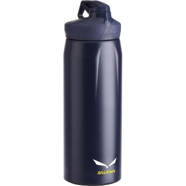 Фляга Salewa Bottles HIKER BOTTLE, 1,0 L, синяя, 2318_3850 Фляга Salewa Bottles HIKER BOTTLE, 1,0 L, синяя, 2318_3850Фляги и Флягодержатели<br>Универсальная прочная фляга с эргономическим дизайном и хорошими функциональными особенностями: одинарными стенками 18/8 из нержавеющей стали, широким горлом для легкого мытья, отверстием для питья, которое закрывается крышкой - байонетом.<br>- одинарные стенки<br>- широкое горло<br>- отверстие для питья закрывается крышкой - байонет<br>Объем: 1 л<br>Вес: 230 г<br>Материал: 18/8 нержавеющая сталь<br>