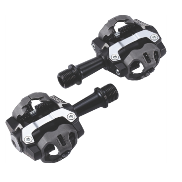 Педали велосипедные BBB clipless ForceMount crmo axle, черный, сталь, BPD-14_black Педали велосипедные BBB clipless ForceMount crmo axle, черный, сталь, BPD-14_blackПедали для велосипедов<br>Контактные педали стандарта SPD.<br>Регулируемое усилие выстегивания.<br>Легко встегиваются и выстегиваются.<br>Открытая конструкция для беспроблемной работы в грязную погоду.<br>Усиление корпуса нержавеющей сталью.<br>Фрезерованная ось из хроммолибденовой стали.<br>Насыпной подшипник со стороны шатуна и промышленный подшипник на внешней стороне.<br>Шипы BBB Click & Go, совместимые с педалями стандарта SPD в комплекте.<br>Вес: 294 гр.<br>Цвет: черный<br>