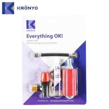 Аптечка KRONYO TBIC-53, 5 заплаток+клей+шкурка+баллон CO2+шланг, 6-170053