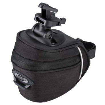 Сумка велосипедная подседельная BBB SaddlePack M, черная, BSB-23 Сумка велосипедная подседельная BBB SaddlePack M, черная, BSB-23Велосумки<br>Сумка закрепляется под седлом с возможностью быстрого снятия.<br><br>Коническая форма для большой вместительности, сужается сзади, чтобы не касаться ногами.<br><br>Материал легко чистится.<br><br>Прорезиненная молния.<br><br>Крепление под задний фонарь интегрировано в логотип ВВВ.<br><br>Объем: 560 см3.<br>
