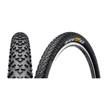 Покрышка велосипедная Continental RaceKing 2.0, МТБ, 26x2.0, внедорожная, 555 г, 01012350000 Покрышка велосипедная Continental RaceKing 2.0, МТБ, 26x2.0, внедорожная, 555 г, 01012350000Велопокрышки<br>Велопокрышка Race King 2.0 26x2.0 от компании Continental станут отличным компаньоном на дороге. Качество езды на них намного выше, чем во время использования стандартных, которые прилагаются в качестве комплектации во время приобретения велосипеда, Вы сможете почувствовать ее сами.<br><br>В чем же разница?-буквально слетает с языка вопрос, а разница колоссальная. Начнем, пожалуй, с самой практичной части, такой, как плотность самого гаджета и его устойчивость к повреждениям. Для изготовления данной модели производители используют совершенной новый состав резины, а 3 дополнительных слоя практически 100% гарантируют ее долговечность, даже, при активном использовании. Это покрышка способна во много раз увеличить скорость, благодаря низкому профилю, также он выдерживает нагрузку при различных условиях.<br><br>В конструкцию данной модели входит рисунок на протекторе, благодаря ему шина сбрасывает с себя грязь, даже при быстро меняющимся покрытии. Многие профессиональные спортсмены, такие как двукратная чемпионка мира Ирина Калентьева, выбирают именно эту шину. Ко всему прочему, с помощью компаундара Black Chili данная покрышка имеет низкое сопротивление качению, что несомненно является ее преимуществом.<br><br>Рек. давление (фунтов на квадратный дюйм): 50<br>Макс. давление (фунтов на квадратный дюйм): 65<br>Слои / TPI: 3/84<br>Размер: 26x2.0<br>