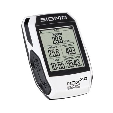 Велокомпьютер SIGMA ROX GPS 7.0, белый, беспроводной, 7 скоростей, 01005 Велокомпьютер SIGMA ROX GPS 7.0, белый, беспроводной, 7 скоростей, 01005Велокомпьютеры<br>Очень простая в использовании модель, несмотря на свой богатый функционал. GPS-навигация, барометрическое измерение высоты, три спортивных профиля, интеграция со Strava.<br>Типбеспроводные<br>ДатчикиGPS<br> - велокомпьютер Sigma ROX 7.0 GPS<br> - крепление ROX GPS<br> - Micro-USB кабель<br> - ПО Sigma DATA CENTER<br> - руководство пользователя<br>