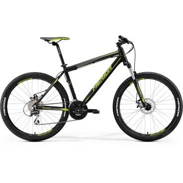 Горный велосипед Merida Matts 6.20-MD 2017 Горный велосипед Merida Matts 6.20-MD 2017Горные (MTB)<br>Модельный год2017<br>Применениегорный (MTB)<br>горный (кросс-кантри)<br>Возрастная группавзрослый<br>Типмужской<br><br><br>Рама и амортизация<br><br>Материал рамыалюминий / 6061 /<br>Амортизацияпередняя вилка<br>Тип амортизации (вилка)пружинно-масляная / SR Suntour XCT HLO /<br>Ход вилки100 мм<br>Локаут вилки / гидравлический /<br><br><br>Колеса и тормоза<br>Диаметр колес26 <br>Модель покрышекMerida Sport / 2.1 /<br>Материал ободаалюминий / Merida Matts D /<br>Ободдвойной<br>Передний тормоздисковый механический / Promax MTD, ротор 160 мм /<br>Задний тормоздисковый механический / Promax MTD, ротор 160 мм /<br>Руль и трансмиссия<br>Скоростей24 шт<br>Звёзд системы3 / шатун: Shimano TY301, 42-34-24T /<br>Звёзд кассеты8<br>Модель кассетыSunrace CS8<br>Передний переключательShimano Tourney / TY /<br>Задний переключательShimano Acera<br>Тип манеткитриггерные<br>Модель манеткиShimano EZ<br>Форма руляпрямой<br>ВыносMerida Comp OS<br>Модель руляMerida OS R15 / длина - 660 мм /<br><br><br>Общее<br>Комплектациящиток на цепь<br>Модель сиденьяMerida Sport<br>Вес15 кг<br>