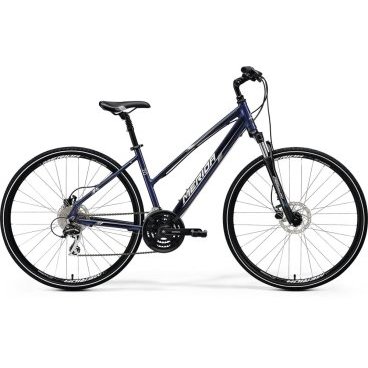 Горный велосипед Merida Crossway 20-D Lady 2017 Горный велосипед Merida Crossway 20-D Lady 2017Женские<br>Яркий и современный городской велосипед Merida Crossway 20-D-lady для настоящих поклонниц быстрой езды и физических упражнений. Оснащен 24-скоростной трансмиссией, которая позволяет демонстрировать непревзойденный уровень передвижения, и дисковыми гидравлическими тормозами, с помощью чего мгновенная остановка вам гарантирована. Не оставляет без внимания и легкая конструкция рамы, выполненная на основе сверхпрочного алюминиевого материала, что делает байк износостойким и максимально маневренным.<br>Основное<br>Модельный год 2017<br>Применение горный (кросс-кантри)<br>Возрастная группа взрослый<br>Тип женский<br><br><br>Рама и амортизация<br><br>Материал рамы алюминий<br>Амортизация передняя вилка<br>Тип амортизации (вилка) пружинно-масляная / SR Suntour NEX HLO /<br>Ход вилки 63 мм<br>Локаут вилки / гидравлический /<br>Подседельная амортизация <br><br><br>Колеса и тормоза<br>Диаметр колес 28 <br>Модель покрышек Cross<br>Материал обода алюминий / Merida D /<br>Обод двойной<br>Передний тормоз дисковый гидравлический / Tektro TA, ротор 160 мм /<br>Задний тормоз дисковый гидравлический / Tektro TA, ротор 160 мм /<br>Руль и трансмиссия<br>Скоростей 24 шт<br>Звёзд системы 3 / шатун: Shimano TY301, 48-38-28T /<br>Звёзд кассеты 8<br>Модель кассеты Sunrace<br>Передний переключатель Shimano Tourney<br>Задний переключатель Shimano Acera<br>Тип манетки триггерные<br>Модель манетки Shimano Altus<br>Форма руля прямой<br>Регулировка выноса руля <br>Модель руля Merida Comp / длина - 660 мм /<br><br><br>Общее<br>Комплектация щиток на цепь<br>Модель сиденья Cross Lady<br>Вес 15.1 кг<br>