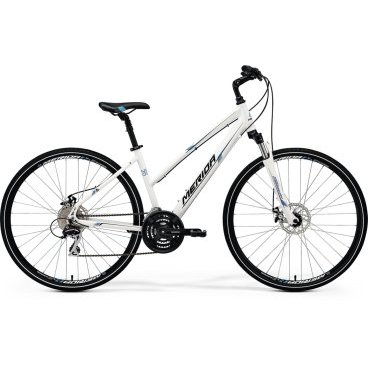 Горный велосипед Merida Crossway 20-MD Lady 2017 Горный велосипед Merida Crossway 20-MD Lady 2017Женские<br>Для комфортной и быстрой поездки по городу лучше всего подходят гибриды. Велосипед Merida CROSSWAY 20-MD LADY 2017 модельного года является одним из лучших представителей данного сегмента, в своем ценовом диапазоне. Чтобы предоставить максимум управляемости, легкой алюминиевой раме придали соответствующую геометрию. Так как модель предназначена для женской части населения, установлено достаточно широкое и мягкое сиденье, а расстояния до руля несколько короче. Учитывая возможность регулировки по углу наклона выноса руля, найти комфортную посадку очень просто. Большие колеса диаметром 28 дюймов предназначены для ровных дорог, поэтому позволяют поддерживать высокую скорость движения, но они совсем не любят неровности. Чтобы демпфировать удары, решили установить в подседельный штырь амортизатор. Для системы взяли привод на 24 передачи от известной фирмы Shimano, которая давно заслужила доверие. А для более эффективного торможения, поставили дисковую механику.<br><br>Рама и амортизаторы<br><br>РамаCrossway Speed-D-lady<br>ВилкаSR NEX HLO 63<br>Вес всего велосипеда<br>Цепная передача<br><br>МанеткиShimano EZ fire 8<br>Передний переключательShimano TY8s 48<br>Задний переключательShimano Acera-X 8<br>КареткаCartridge Bearing<br>КассетаSunrace CS8 11-32<br>Количество скоростей24<br>ЦепьChain 8s<br>ПедалиComfort double<br>Колеса<br><br>ОбодаMerida D<br>Спицыucp steel<br>ВтулкаAlloy Disc<br>ПокрышкаCross 700 40C<br>Компоненты<br><br>Передний тормозPromax MTD Mechanical 160<br>Задний тормозPromax MTD Mechanical 160<br>ГрипсыMERIDA kraton<br>РульMERIDA Comp 660 R25<br>Рулевая колонкаThread Conoid<br>СедлоCross lady<br>Подседельный штырьSuspension 27.2<br>РазработкаТайвань<br>ПроизводствоКНР (Тайвань)<br>