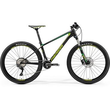 Горный велосипед Merida Big.Seven 4000 2017 Горный велосипед Merida Big.Seven 4000 2017Горные (MTB)<br>Сверхлегкий хардтейл для кросс-кантри с оборудованием начального профессионального класса Shimano, 22 скорости. Технические особенности: карбоновая рама Big 7 BC lite CF3, амортизационная вилка Rock Shox Recon Silver RL, двойные обода Merida Expert CC, дисковые гидравлические тормоза Shimano M447. Подходит для спортивного катания в стиле кросс-кантри. Диаметр колес - 27,5 дюймов. Вес - 11,47 кг.<br>Основное<br>Модельный год2017<br>Применениегорный (MTB)<br>горный (кросс-кантри)<br>Возрастная группавзрослый<br>Типмужской<br><br><br>Рама и амортизация<br><br>Материал рамыкарбон<br>Амортизацияпередняя вилка<br>Тип амортизации (вилка)воздушно-масляная / RockShox Recon Silver HLO /<br>Ход вилки100 мм<br>Локаут вилки / гидравлический, с выносом на руль /<br><br><br>Колеса и тормоза<br>Диаметр колес27.5 <br>Модель покрышекMaxxis Ikon / 2.2 /<br>Материал ободаалюминий / Merida Expert CC /<br>Ободдвойной<br>Передний тормоздисковый гидравлический / Shimano Deore M447, ротор 180 мм /<br>Задний тормоздисковый гидравлический / Shimano Deore M447, ротор 160 мм /<br>Модель передней втулкиFoBearing Cen 15<br>Модель задней втулкиFoBearing Cen<br>Руль и трансмиссия<br>Скоростей22 шт<br>Звёзд системы2 / шатун: Shimano Deore SLX, 36-26Т /<br>Звёзд кассеты11<br>Модель кассетыShimano Deore SLX / M7000 /<br>Передний переключательShimano Deore SLX<br>Задний переключательShimano Deore SLX<br>Тип манеткитриггерные<br>Модель манеткиShimano Deore SLX<br>Форма руляпрямой<br>ВыносMerida Expert Carbon OS 5<br>Модель руляMerida Expert OS / длина - 720 мм, диаметр - 31.8 мм /<br><br><br>Общее<br>Модель сиденьяMerida Sport<br>Модель педалейXC Pro<br>Модель цепиKMC X10<br>Вес11.5 кг<br>