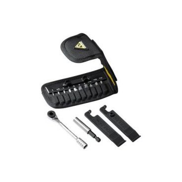 Набор инструментов Topeak Ratchet Rocket Lite DX 12, TT2524 Набор инструментов Topeak Ratchet Rocket Lite DX 12, TT2524Велоинструменты<br>Полный набор самого необходимого инструмента с трещеткой в компактном чехле. Topeak Ratchet Rocket Lite DX включает двустороннюю трещетку и насадки.<br><br>Количество инструментов (функций) - 15<br>Шестигранники - 2/2.5/3/4/5/6/8 мм<br>Torx® - T10/T25<br>Монтажки безопасные, пластиковые<br>Отвертки - Phillips (крестовая)<br><br>Дополнительные функции<br>- магнитное крепление насадок<br><br>Материал инструмента - высокопрочная сталь CrV<br>Материал трещетки - CrV<br>Чехол из нейлона<br><br><br>Размеры - (Д x Ш x В) 12 x 6.3 x 2.5 см<br>Вес - 155 гр (включая бокс для хранения)<br>