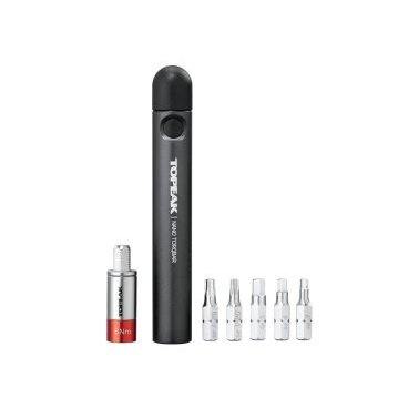 Динамометрический инструмент с набором бит/головок Topeak Nano TorqBar 6, 6Nm, TT2566 Динамометрический инструмент с набором бит/головок Topeak Nano TorqBar 6, 6Nm, TT2566Велоинструменты<br>Nano TorqBar - это самый тонкий пресетный динамометрический ключ, но не позволяйте его размеру вас обманывать. Это высокоточный инструмент высокого качества для домашнего механика, профессионального магазина велосипедов или собственного кармана джерси. Его усовершенствованная конструкция ограничения крутящего момента последовательно применяет точные значения крутящего момента на болтах компонентов для обеспечения безопасности и предотвращает повреждение дорогостоящих карбоновых деталей. Включает предустановленный TorqBit 4 Нм и 5 самых популярных инструментов (3/4/5 мм hex & T20 / T25 Torx®). Два ваших любимых бита можно носить в ручке Nano TorqBar для немедленного использования и еще большей мобильности во время поездок.<br><br>Материал кормуса: Aluminum / Engineering grade plastic<br>Материал инструмента: нержавеющая сталь<br>Биты: 3 / 4 / 5 мм; T20, T25<br>Размер: 12 x 1.6 x 1.6 cm<br>Вес: 62 g / 2.19 oz (Tool w/ 1 TorqBit & 2 bits)<br>