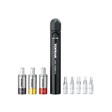 Динамометрический инструмент с набором бит/головок Topeak Nano TorqBar DX w/4Nm/5Nm/6Nm, TT2570 Динамометрический инструмент с набором бит/головок Topeak Nano TorqBar DX w/4Nm/5Nm/6Nm, TT2570Велоинструменты<br>Набор Nano TorqBar DX включает 4 / 5 / 6 Nm динамометрические биты и является самым тонким и компактным пресетным динамометрическим ключом. Это высокоточный инструмент высокого качества для домашнего механика, профессионального магазина велосипедов или собственного кармана джерси. Его усовершенствованная конструкция ограничения крутящего момента последовательно применяет точные значения крутящего момента на болтах компонентов для обеспечения безопасности и предотвращает повреждение дорогостоящих карбоновых деталей. Включает 5 самых популярных инструментов (3/4/5 мм hex & T20 / T25 Torx®). Два ваших любимых бита можно носить в ручке Nano TorqBar для немедленного использования и еще большей мобильности во время поездок.<br><br>Материал кормуса: Aluminum / Engineering grade plastic<br>Материал инструмента: нержавеющая сталь<br>Биты: 3 / 4 / 5 мм; T20, T25<br>Динамометрические биты: 4 / 5 / 6 Nm<br>Размер: 12 x 1.6 x 1.6 cm<br>Вес: 62 g / 2.19 oz (Tool w/ 1 TorqBit & 2 bits)<br>