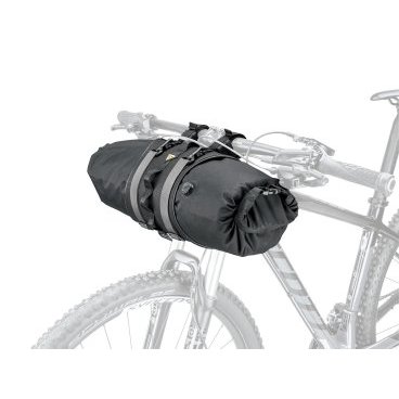 Велосумка на руль для путешествий Topeak FrontLoader, 8.0 L, черная, TBP-FL1B Велосумка на руль для путешествий Topeak FrontLoader, 8.0 L, черная, TBP-FL1BВелосумки<br>FrontLoader идеально подходит для легких и громоздких предметов, таких как спальные мешки, палатки и запасная одежда. Он изготовлен из легких, водостойких и долговечных материалов, легко устанавливается и снимается с помощью ремней и быстросъемных стяжек, в то время как на прилагаемом внешнем ремне имеется дополнительный механизм для удобного доступа. Водонепроницаемая сумка объемом 8 литров входит в комплект, чтобы содержимое было полностью сухим, а встроенная кнопка выпуска воздуха вытягивает воздух из мешка, чтобы сохранить его компактность.<br><br>Материал: Polyethylene / nylon Lightweight, durable, water repellent and stain resistant<br>Защита от воды: 10000 мм (внешняя сумка)<br>Объем: 8 л<br>Максимальная нагрузка: 5 кг<br>Вес: 386 г<br>Габариты (ДxШxВ):<br>22 x 15 x 15 cm<br>50 x 15 x 15 cm (внешняя водонепроницаемая сумка)<br>