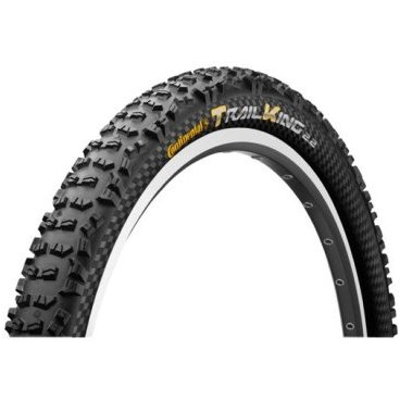 Велопокрышка Continental Trail King 2.2, 29x2.2(55-622), черная, Performance, 150241 Велопокрышка Continental Trail King 2.2, 29x2.2(55-622), черная, Performance, 150241Велопокрышки<br>Король среди универсальных покрышек для триала.<br><br>Попадает в десятку благодаря превосходному сцеплению и неожиданно низкому сопротивлению качению; подходит для преодоления длинных дистанций по различной местности. Благодаря выгодному соотношению цены и качества покрышки King — это удачное приобретение для вашего горного велосипеда.<br><br>«Центральный рисунок протектора в форме весла с глубокими канавками наклонен именно настолько, насколько требуется, чтобы обеспечить качение, превосходящее все ожидания, а благодаря открытым участкам рисунок не будет забиваться. Имеется достаточно ровной поверхности, чтобы устойчиво держаться на камнях и сложных маршрутах. Боковые шипы различной формы обеспечивают сцепление, когда необходимо совершить наклон.» Первое место по результатам тестирования покрышек для триала MBUK<br><br>Характеристики:<br><br>Размер: 29x2.2(55-622)<br>Рекомендуемое давление: 45-58psi ;<br>Технология Performans<br>Складная<br>цвет: черный<br>