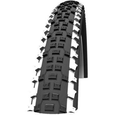 Велопокрышка Schwalbe Rapid Rob, 26x2.25(57-559), защита от проколов, МТБ, черная, 11100370V Велопокрышка Schwalbe Rapid Rob, 26x2.25(57-559), защита от проколов, МТБ, черная, 11100370VВелопокрышки<br>Отличный выбор для новичков. Мечты сбываются. RapidRob имеет профиль предыдущей модели Racing Ralph. Втечение многих лет это - добротная начальная шина. ToughTom – новинка на основе предыдущей версии Nobby Nicпрофиля. Это – отличный выбор для жестких трасс или дляпереднего колеса.<br><br>Характеристики:<br>Размер:26x2.25(57-559)<br>Назначение: МТБ<br>Каркас: Проволочный<br>Защита: Kevlar Guard<br>Защита от проколов: технологии Double Defense<br>Давление: 26-54 Psi<br>Вес: 720 г<br>Цвет: черный с белыми боковинами<br>