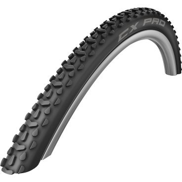 Велопокрышка Schwalbe CX PRO, 28x1.60 (42-622), защита от проколов, городская, черный, 11100186 Велопокрышка Schwalbe CX PRO, 28x1.60 (42-622), защита от проколов, городская, черный, 11100186Велопокрышки<br>Покрышки CX PRO произведены легендарной немецкой фирмой Schwalbe, отсюда высокое качество продукции от Schwalbe. Это покрышки отлично подходит для езды по асфальтированным дорогам города и грунтовым лесным дорогам. Плотность основы каркаса EPI 67, что гарантирует повышенную износостойкость. Вместе с тем, покрышки CX PRO – это очень легкие покрышки, что обеспечивает хороший накат. Компаунд выполнен по Dual технологии. Наличие двух разных по плотности резин, обеспечивает высокие скоростные характеристики и хорошее сцепление с поверхностью дороги. Рисунок протектора также улучшает характеристики по сцеплению, что позволяет легко передвигаться даже по загрязненным дорогам.<br><br>Характеристики:<br>Размер:28x1.60 (42-622)<br>Назначение: Город и легкое бездорожье<br>Давление: 55-95 Psi<br>Вес: 400 г<br>Цвет: черный<br>