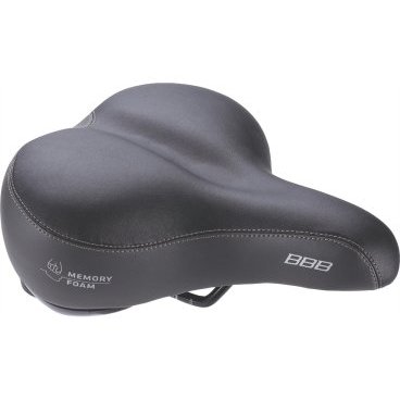 Велосипедное седло BBB SoftComfort, комфортное, 210 х 240, черное, BSD-25 Велосипедное седло BBB SoftComfort, комфортное, 210 х 240, черное, BSD-25Седла для велосипедов<br>SoftComfort сочетает комфорт с классическим внешним видом. Это седло обеспечивает дополнительный комфорт за счёт эластомерной амортизации и подкладки из пены с эффектом памяти.<br><br> Седло для городских велосипедов и расслабленного катания.<br> Классическое седло с анатомической прорезью и эластомерной подвеской. Пена с эффектом памяти для максимального комфорта.<br> Размер: 210 х 240 мм (Ш х Д).<br> Подходит как для мужчин, так и для женщин.<br> Вес: 870 грамм.<br> Прочные рельсы со шкалой для точной регулировки.<br> Подкладка из материала двойной плотности и бамперы для дополнительной защиты.<br> Пена двойной плотности: высокоплотное основание и мягкая пена с эффектом памяти в верхнем слое.<br> Прочное покрытие из двухцветной искусственной кожи.<br> Цвет: чёрный.<br>