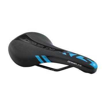 Седло для велосипеда KELLYS DRIVELINE, MTB, 277x162 мм, технология zone cut, чёрно-синее Седло для велосипеда KELLYS DRIVELINE, MTB, 277x162 мм, технология zone cut, чёрно-синееСедла для велосипедов<br>Седло KLS Driveline: Универсальное велосипедное седло. Пенный наполнитель повышенной плотности и изгиб по центральной линии для уменьшения давления. Седло усиленно пластиковой вставкой. Рамки седла оснащены специальной шкалой для более удобной регулировки и установки седла.<br>