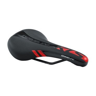 Седло для велосипеда KELLYS DRIVELINE, MTB, 277x162 мм, технология zone cut, чёрно-красное Седло для велосипеда KELLYS DRIVELINE, MTB, 277x162 мм, технология zone cut, чёрно-красноеСедла для велосипедов<br>Седло KLS Driveline: Универсальное велосипедное седло. Пенный наполнитель повышенной плотности и изгиб по центральной линии для уменьшения давления. Седло усиленно пластиковой вставкой. Рамки седла оснащены специальной шкалой для более удобной регулировки и установки седла.<br>