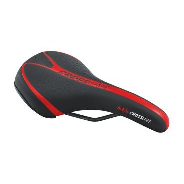 Седло для велосипеда KELLYS CROSSLINE, MTB, 262х175 мм, технология zone cut, чёрно-красное Седло для велосипеда KELLYS CROSSLINE, MTB, 262х175 мм, технология zone cut, чёрно-красноеСедла для велосипедов<br>Седло Kellys CROSSLINE имеет специальную форму больше подходящую для мужчин. Используется безшовная технология, не натирает между ног. Изготовлено из высокоплотной пены для большего комфорта. Гибкое соединение рельс и платформы для лучшего поглащения вибрации. Шкала для точной регулировки и настройки.<br>