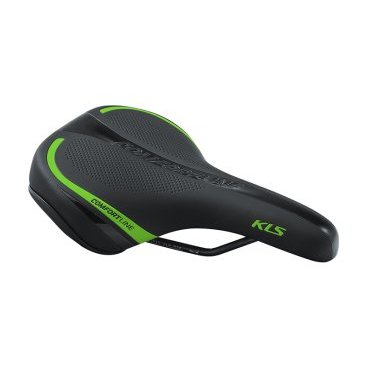 Седло для велосипеда KELLYS COMFORTLINE, женское, 277х162 мм, чёрное с зеленой полоской Седло для велосипеда KELLYS COMFORTLINE, женское, 277х162 мм, чёрное с зеленой полоскойСедла для велосипедов<br>Женское велосипедное седло.<br>Пенный наполнитель повышенной плотности, изгиб по центральной линии для уменьшения давления, седло усиленно пластиковой вставкой, шкала для удобного регулирования и установки.<br>