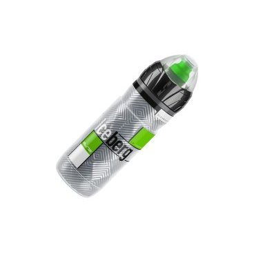 Фляга Elite Iceberg, 0.5 л, зеленый рисунок, термо-2 часа, защитный колпачок, EL0080348 Фляга Elite Iceberg, 0.5 л, зеленый рисунок, термо-2 часа, защитный колпачок, EL0080348Фляги и Флягодержатели<br>Фляга Elite Iceberg (2017) с изотермической конструкцией для питья во время поездки на велосипеде. Предназначена для сохранения в холодном виде воды или специального напитка в течение 2-х часов.<br><br>Фляга сделана из прозрачного полиэтилена с двойной стенкой для сохранения температуры воды. Крышка с двухтактной резиновой насадкой для питья во время гонки.<br>Отличительные особенности<br><br> Изотермическая конструкция из прозрачного полиэтилена с двойной стенкой<br> Сохраняет напиток холодным в течение 2-х часов<br> Широкое горло для удобства наполнения или мытья<br> Крышка с двухтактной резиновой насадкой для питья во время гонки<br> Эргономичный дизайн<br> Можно мыть в посудомоечной машине<br>