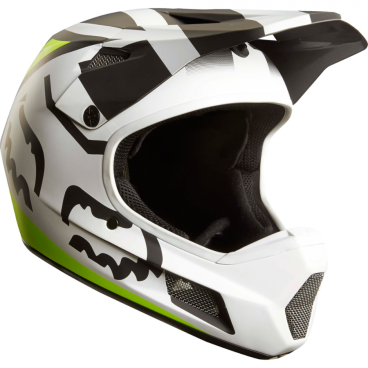 Велошлем Fox Rampage Comp Creo Helmet, бело-желтый Велошлем Fox Rampage Comp Creo Helmet, бело-желтыйВелошлемы<br>Rampage Comp – отличный выбор для тех, кто ищет современный и технологичный фулл-фейс, но не готов отдавать баснословные суммы за карбоновые шлемы. Корпус данной модели выполнен из стекловолокна; одиннадцать больших отверстий для вентиляции обеспечивают оптимальную циркуляцию воздуха вокруг головы, а специальные усиления в области челюсти – большую жёсткость конструкции и, как следствие – более эффективную защиту. Кроме того, одна из ключевых особенностей данного шлема – наличие воздуховодных каналов внутри пенопластовой прослойки, что, разумеется, дополнительно улучшает вентиляцию. Корпус Rampage Comp выпускается в двух размерах, а пенопластовый внутренник – в трёх, таким образом, подобрать оптимальный для вас размер шлема не составит труда. И сидеть шлем будет не менее удобно, чем дорогие карбоновые модели.<br><br><br><br>ОСОБЕННОСТИ<br><br><br><br>Материал корпуса: стекловолокно<br><br>Дополнительные рёбра жёсткости в области челюсти<br><br>11 отверстий для вентиляции<br><br>Специальные воздуховодные каналы внутри пенопластовой прослойки<br>
