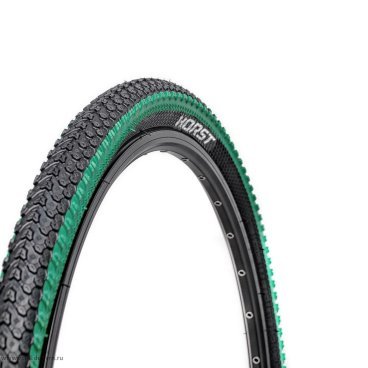 Велопокрышка Vinca Sport PQ 817, MTB, 20*2.125, черная с зеленой полоской