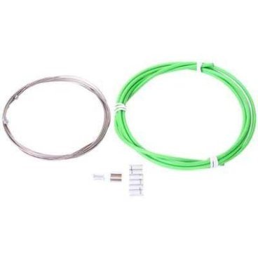 Рубашка и тросик переключения Kore Compressionless Gear Cable, зеленый, KGCKP04200SSGAT Рубашка и тросик переключения Kore Compressionless Gear Cable, зеленый, KGCKP04200SSGATТросики и Рубашки<br>Набор рубашек и тросов для переключателей вашего велосипеда! Данный комплект значительно увеличивает производительность и отдачу в работе переключателей скоростей. Мульти-направленный сердечник не даёт рубашке изгибаться, сохраняя жёсткость и предотвращая возможную потерю тормозного усилия. Специальный обратные наконечники предотвращают возможное задевание тросика и неравномерную работу, тросик всегда движется максимально свободно.За счёт этого не только улучшается работа тормозов и повышается эффективность, но также значительно продлевается срок эксплуатации.<br><br><br><br>ТЕХНИЧЕСКИЕ ХАРАКТЕРИСТИКИ<br><br><br><br>Мультижильная оплетка диаметром 5 мм с полиуретановым покрытием длиной 3м<br><br>2 троса из нержавеющей стали диаметром 1.4 мм, длиной 2м<br><br>Рельефные логотипы<br><br>8 наконечников серебристого цвета с логотипами Kore<br><br>Цвет: зелёный<br><br>Вес комплекта: 96 грамм<br>
