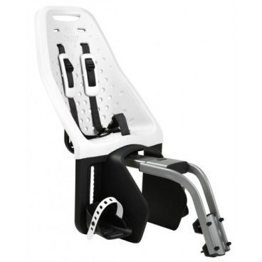 Детское велосипедное кресло Thule Yepp Maxi Seat Post, на раму, заднее, белый, 12020237 Детское велосипедное кресло Thule Yepp Maxi Seat Post, на раму, заднее, белый, 12020237Детское велокресло<br>Продуманное и функциональное велокресло с запоминающимся дизайном для установки сзади велосипеда на подседельную раму диаметром 28 - 40 мм.<br><br>Мягкий низкотеплопроводный материал.<br><br>Особенности:<br><br>- уникальность кресла в возможности легкой и быстрой установки на подседельную раму велосипеда<br><br>- купив еще один адаптер Thule Yepp Maxi Seat Post Adapter (продается отдельно) можно быстро перекинуть кресло на второй велосипед<br><br>- максимальный комфорт и безопасность благодаря регулируемым 5-точечным ремням, которые идеально фиксируют ребенка<br><br>- мягкий и ударопоглощающий материал сидения позволяет ребенку сидеть очень комфортно<br><br>- ребенок легко и быстро пристегивается пряжкой с защитой от открывания детьми<br><br>- держатели и ремни для ступней регулируются по росту ребенка<br><br>- встроенные рефлекторы для улучшения видимости в темное время<br><br>- благодаря водоотталкивающим материалам сиденье всегда остается сухим и легко чистится<br><br>- разработано и протестировано для детей от 9 месяцев до 6 лет, весом до 22 кг<br><br>Ремень безопасности: 5-point (5-точечный регулируемый ремень безопасности с подкладкой)<br><br>Вес: 4.6 кг<br><br>Производство: Швеция<br>