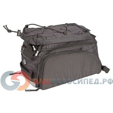 Велосумка на багажник AUTHOR CarryMore LitePack20, с плечевым ремнем, V=20л, черная, 8-15000097 Велосумка на багажник AUTHOR CarryMore LitePack20, с плечевым ремнем, V=20л, черная, 8-15000097Велосумки<br>Велосумка для багажника AUTHOR Carry More LitePack20 быстросъемная,V=20л черная.<br>Практичная, велосумка изготовлена из высококачественного водоотталкивающего материала. Она идеально подойдет для перевозки фотоаппарата и других вещей в длительных поездках. Установлено универсальное и легкое крепление на все типы багажников, изменяемый объем главного отделения позволяет увеличить объем до 20 литров,<br> Особенности модели:<br>- раскладывающиеся 2 боковых кармана, <br>- плечевой ремень, <br>- отделения для мелких предметов и карты, <br>- быстросъемное крепление к заднему багажнику,<br>- совместимость с багажниками AUTHOR с системой CARRY MORE, <br>- в комплекте чехол от дождя, - светоотражающие элементы. Цвет: черный<br>Объем: V=20л.<br><br> 8-15000097<br>