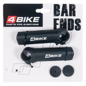 Рога для руля велосипедные 4BIKE MT-A27, длина 100 мм, алюминий, индивидуальная упаковка, чёрный, ARV-BE-A27-100B